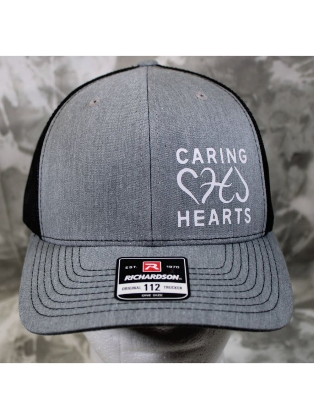 Richardson Caring Hearts‎ Hat Ball Cap Grey Snapback